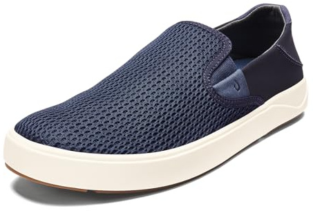OluKai Lae'ahi Men's Slip On Shoes, Versatile & Casual Everyday Sneaker, Lightweight & Breathable Mesh, All-Day Wear & Comfort, Blue Depth/Blue Depth, 12