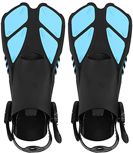 EVTSCAN 1 Paar verstellbare Tauchflossen Weiche TPR Offene Ferse Lange Schwimmflossen zum Schnorcheln(M)