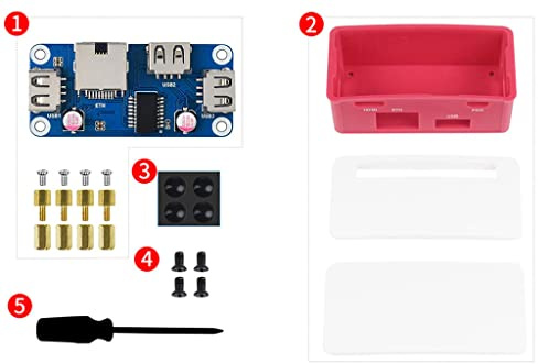 Ethernet/USB HUB Box Supports Raspberry Pi Zero Series, with ETH/USB HUB HAT (B) Expansion Board Inside, Includes 3X USB 2.0 Ports,1x RJ45 Ethernet Port