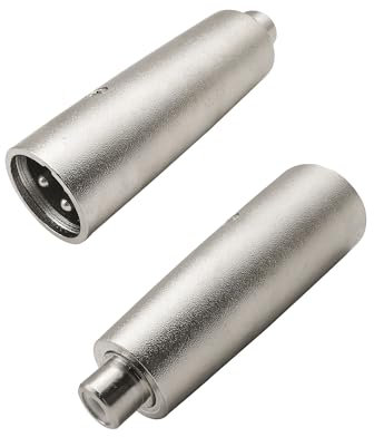 iYueMps 2 Stück Cinch auf XLR Adapter 3Pin XLR Stecker auf Cinch Buchse Steckverbinder, Cinch auf XLR-F Audio Mic Adapter für Mikrofon, HiFi, Mischpult und Lautsprechersystem