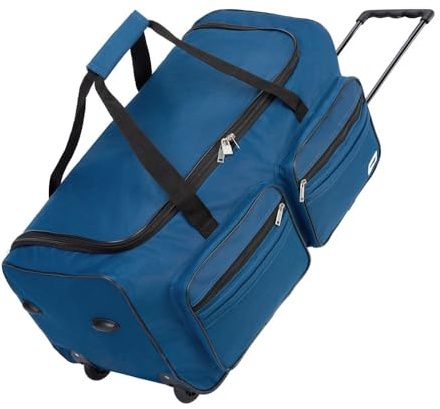 Monzana® Sac De Voyage à roulettes Bleu - Valise XXL 160L avec poignée télescopique - Trolley Grand Sac de Sport Duffle Bag Weekender avec Cadenas - 85x43x44cm
