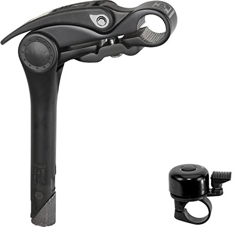 Lenkervorbau Promax Klemmung 31,8 mm Neigungswinkel verstellbar von 0° bis +70° inkl. 1 x Fahrradklingel