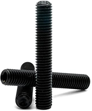 Hippo Hardware M5 (5mm X 25mm) Black Grub Screws Cup Point Hex Allen Socket Set 14.9 High Tensile 45H (Pack of 20)