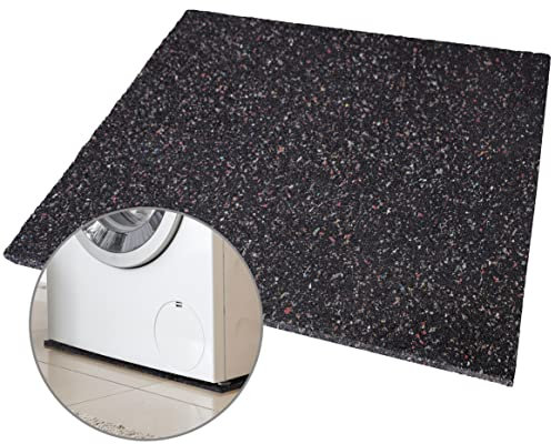 Anti-Vibrationsmatte für Waschmaschine - 60x60 cm bei 5 mm Stärke - Antivibrationsmatte als Unterlage Haushalts-Geräte, Trockner etc. Dämmmatte aus recyceltem Gummigranulat