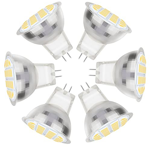 GU4 MR11 LED Lampen Warmweiss 3W, 3000K, AC/DC12-24V, Ersatz für 30W Halogenlampen, 400LM LED Klein Birne Spot Licht, Nicht Dimmbar, 120°Abstrahlwinkel,6er Pack