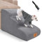 Myiosus Escalera para Perros de 3 Peldaños, Escalera para Mascotas para Perros Pequeños y Gatos, Escalera para Perros de Esponja de Alta Densidad, Escaleras Mascotas para Sofá Cama