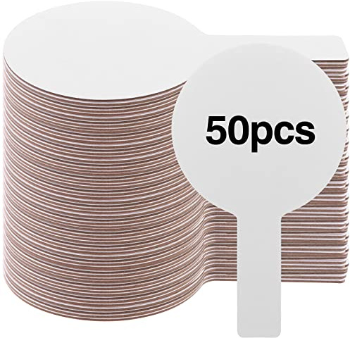 Yiphates 50 Stück trocken abwischbare Antwort-Paddel, doppelseitige Mini-Whiteboards, kleine Whiteboard, trocken abwischbare Schilder, Auktionspaddel für Studenten, Klassenzimmer-Abstimmungen