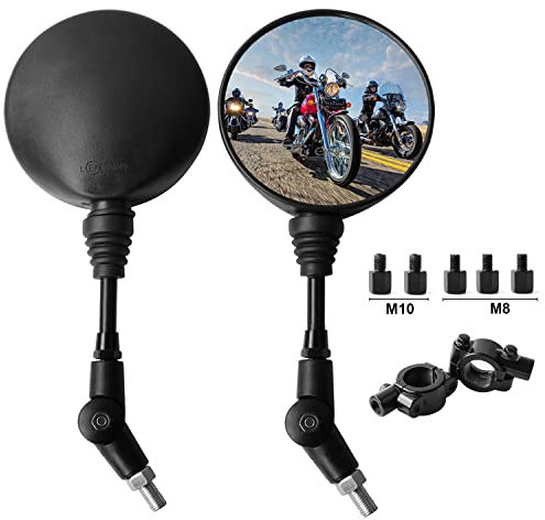 Specchietti Moto, 1 Pair Retrovisore, 7/8 22mm Omologati Universali, Manubrio, con 8mm / 10mm Filettato, per Scooter Cruiser