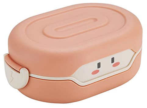 Samnuerly Fiambrera de Dibujos Animados de Aislamiento térmico de Doble Capa de 780 ml para niños en Edad Escolar Anime Colorido (Rosa 18.3 * 12.2 * 6.9cm)