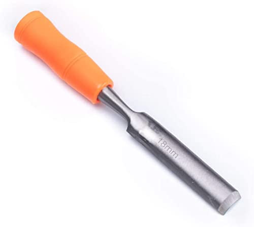 OITTo Holzmeißel-Hochleistungswerkzeug-Set – Cr-V-Stahl mit weichem PVC-Griff – scharfe Schnitzkante – Stahlkolben für Hammer, 18 mm