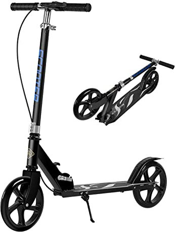 Bueuwe City Roller für Erwachsene, Big Wheel Scooter Klappbar Tretroller Erwachsene 150 kg Tragkraft, Roller Kinder 8 Jahre, Cityroller mit Handbremse, Kickboard, Höhenverstellbar