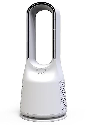 Ventilatore da scrivania senza lama,ventilatore personale USB 2200mAh con vento 3 velocità,ventilatore a torre,oscillante 30° e 45°,ventilatore da tavolo di raffreddamento con luce notturna LED