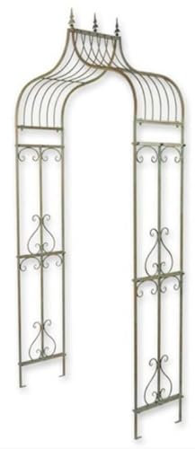 Casa Padrino Jugendstil Rosenbogen Antik Grün 117 x 40 x H. 242 cm - Metall Blumenbogen - Nostalgischer Pflanzenbogen - Barock & Jugendstil Garten Deko Accessoires