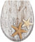 YUENFONG WC Deckel WC Sitz mit Absenkautomatik, Toilettensitz Toilettendeckel aus Duroplast, Fast Fix/Schnellbefestigung, inkl. Montagematerial(Perle Seestern)