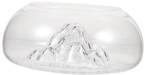 FOMIYES Transparentes Glasfischbecken Für Zuhause Runde Aquarium-Schale Für Fische Und Pflanzen Modernes Design Für Büro Und Wohnzimmer Pflegeleicht Dekorativ