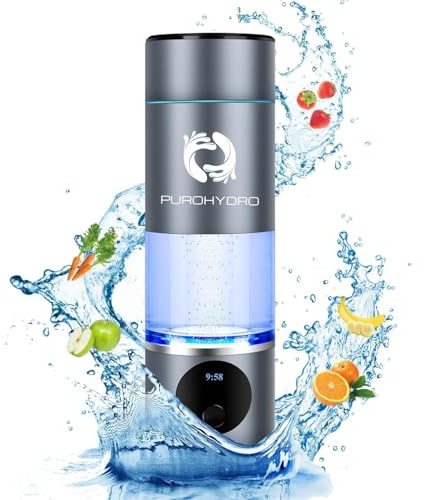 Hydrogen Water Bottle,Portable Rechargeable Hydrogen Water Bottle Generator for Home Office Travel Water Machine Improve Water Quality EcoFriendly Glass,Ionized Hydration Technology SOCOTRA (Gray)