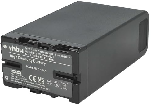 vhbw 1x batteria sostituisce Sony BP-U90, BP-U60, BP-U30, BP-U95 per videocamera camcorder (7800mAh, 14,8V, Li-Ion) con infochip