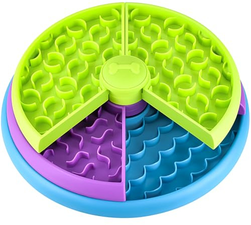 Slow Feeder Dog Bowls - 3 Layers, Interactive Dog Puzzle Game, Anti-Slip Slow Eating Bowl, Maze Dog Food Bowl, Anti-Choking Puzzle Feeder for Dogs & Cats