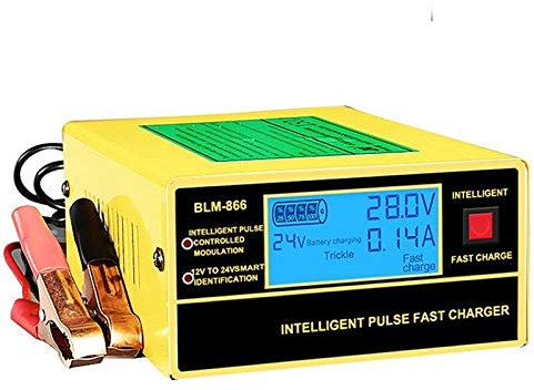 Autobatterie Ladegerät,Batterie Ladegerät Auto Autobatterie-Ladegerät 12V 24V 16volts 12A 10A Pulse Reparatur for Auto-Motorrad-Batterie Gel Wet Dry(2)