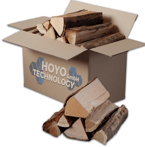 Premium Kaminholz 60 kg Eiche - 33 cm Scheite - Ideal für Kamin, Grill, Ofen & Feuerstelle - Trockenes Brennholz