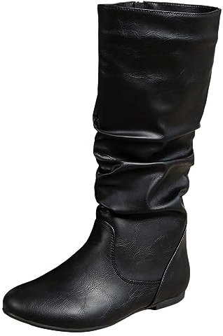 Stivali Donna Stivaletti Donna con Tacco A Spillo Stivali Bassi Donna Stivali Texani Donna Neri Stivaletti Donna Estivi Stivaletti Neri Donna Bassi Boots Stivali di Gomma