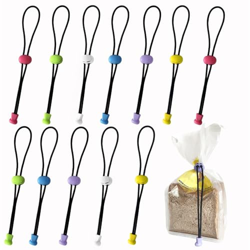 XHTXHT 12Pcs Food clips,Food Storage Clips bag sealing clips,Multicoloured Reusable Sealing Clips for Bags,Packets,Pet Food Storage,Sealing Snacks Sandwich Food Coffee,freezer bag clips | Adjustable Clips for Fishing Rods, Food Bags, Bread Bags, Durable, Reusable, Replacement for Rubber Bands/Bag Clips