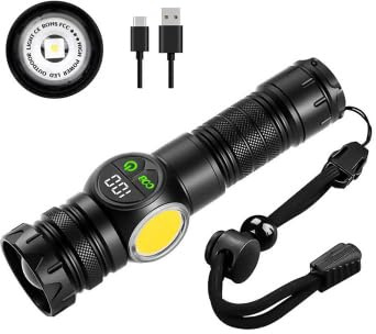 LED Torch Bright Torch 250000 Lumens Handheld Flashlight with COB Side Light Rechargeable, Zoomable & 9 Modes for Emergencies Camping Camping Hiking