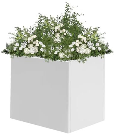 Biggittig planteringskruka stor utomhus blomkruka utomhus planteringslåda kub planteringslåda kvadratisk, för inomhus- och utomhusträdgårdar, ingångar, terrasser och gårdar, 50 x 50 cm