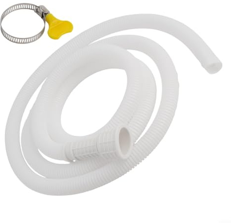PVC-Schlauch, zuverlässiger Ersatz-Ablaufschlauch, flexibler Schlauch für Waschmaschinen, für Klimaanlagen-Entwässerungsrohre, gewellte Schnittstelle, 78,60 x 1,30 x 1,76,2 cm, Weiß