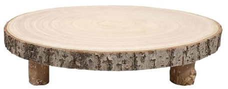Milageto Wooden Slices Serving Tray Wood Planter Holder Rustic Display Home Wedding Cake Display Wedding Cake and Cheese Board Decor , L