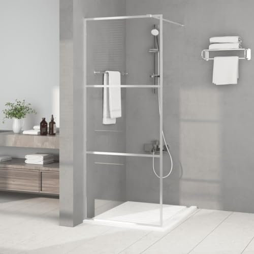 Xichuzi Duschwand für Begehbare Dusche Silbern 80x195 cm ESG-Klarglas, Duschrückwand, Duschabtrennung, Glaswand Dusche, Duschglaswand, Duschtrennwand