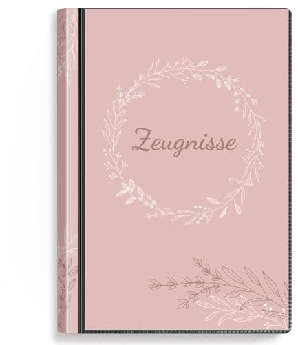 SKYDUE Zeugnismappe A4 Mit 30 Hüllen – Zeugnissmappe, Mappe Mit Klarsichthüllen,Dokumentenmappe Für Urkunden, Zeugnisse & Zertifikate (Rosa)