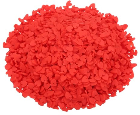 sourcing map Fake Sprinkles, 100G Love Heart Resin Fake Candy Sugar Faux Sprinkles Polymer Clay Slices for Nail Art DIY Crafts Cake Dessert Phone Case Shaker Card Filler, Red