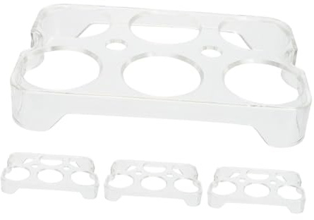 Yardenfun Portauova in Plastica 4 Pezzi Per Frigorifero, Contenitore Per Uova Multi-griglia Design Fisso Antiscivolo, Organizer Elegante e Robusto Per Conservazione Cucina