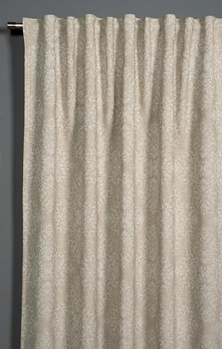 Sehlbach Tenda pronta per l'uso con fettuccia, Ornamenti in jacquard, Beige, 140 x 245 cm, Tessuto opaco, Certificato Oeko-Tex, Ornamenti eleganti, Attacco versatile