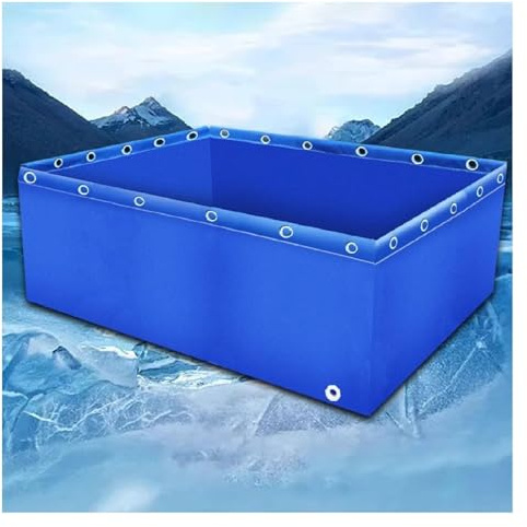 Bâche de bassin en PVC avec valve de vidange 0,5 mm pliable pour poissons koï et tortues Tissu imperméable avec œillets