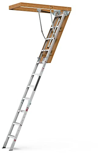 Aluminum Attic Ladder,Pull Down System,Attic Stairs,Attic Lift,for 7'8-10'3 Ceiling Height, 22.5 x 54, 380 lbs Capacity (22.5inch x 54inch)