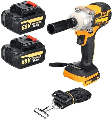 trapano, Avvitatore a percussione elettrico senza fili da 520N.m con motore brushless e 2 batterie ricaricabili agli ioni di litio da 9000 mAh, AC 100-240V