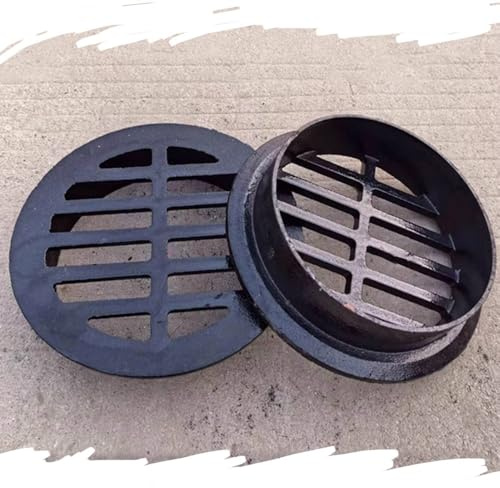 IMUNKT Siphon De Sol En Fonte Rond Grille De Drainage 75 110 160 200mm Plate Couvercle De Vidange Pour Évier Et Drain De Sol(75mm/2.95in)