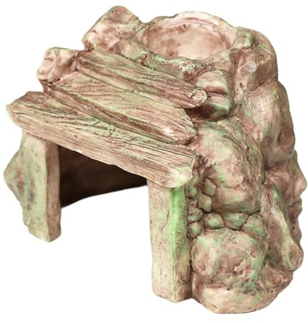 Harilla Reptilien-versteck Höhle für Aquarium Terrarien Dekoration mit Realistischem Stein-Look aus Langlebigem Resin für Schildkröten Fische Geckos Frösche