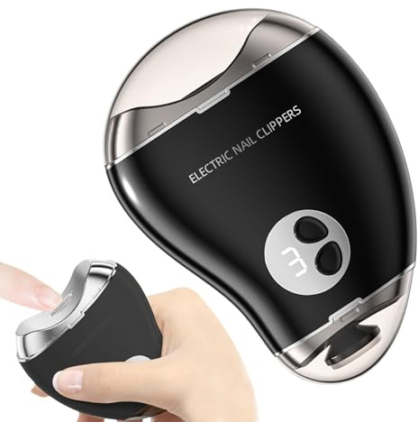 Electric Nail Trimmer, Double- Toe Nail Cutter with 3-Speed Display,Toe Nails Trimming Cutter, Double-Head Safe Nails Cutters for Travel, Women, Men, Home Use
