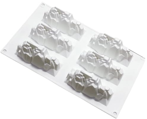 Silikonform mit 6 Mulden, Bergform, Backformen, geeignet für die Herstellung von Kuchen und Desserts, Backofen und Mikrowelle, einfaches Herauslösen der Kuchenform