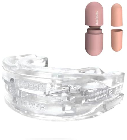 Schnarchschiene,Schnarchstopper (mit Ohrstöpseln) Anti Schnarch Schiene,Schnarchfrei pro,Schnarchschiene für Männer und Frauen,Anti Schnarch Mundstück (Transparent mit Ohrstöpseln)
