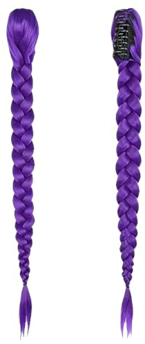 HTTDSLF Extension Cheveux Violet 26, Longs Violets Extension de Cheveux de Fibre Synthétique, Rajout Cheveux Tresses, Meche Violette pour Bals Masqués Cosplay Scène Jeux de Rôle Halloween