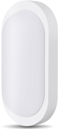 Mugust LED Kellerlampe 18W 1800LM Neutralweiß 4000K, IP65 Außenleuchte, Wandleuchte LED Lampe Ovalleuchte, Deckenleuchte für Flur Keller Garten Badzimmer Garage Balkon (1)