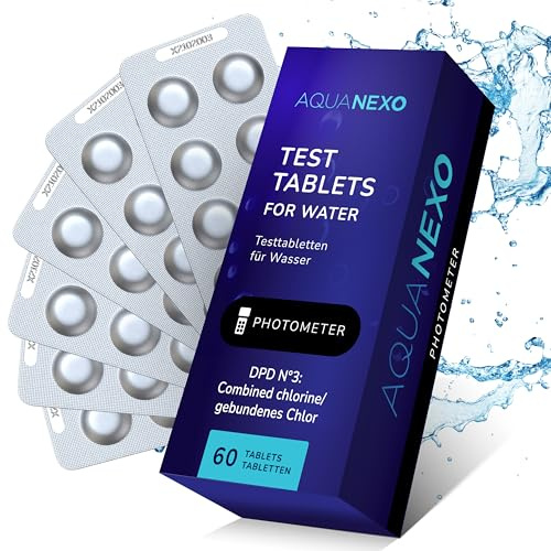 AQUANEXO DPD 3 Tabletten für gebundenes Chlor, Photometer Testtabletten, wählbar 60x oder 120x, Wassertester für Pools, Whirlpool, Planschbecken, Pool Zubehör, kompatibel mit Poollab 2.0 (60)