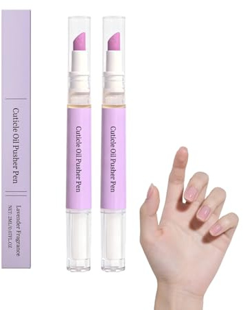 2 en 1 lápiz de aceite para cutículas, empujador de cutículas y herramienta de cuidado de cutículas, bálsamo de cuidado de uñas para reparar y cuidar las uñas, hidratante, fortalecedor y blanqueador