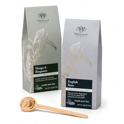 Loose Leaf Tea Set – English Rose & Mango Bergamot (2 x 100g) + Wooden Stirrer – Floral & Fruity Premium Tea Set By ECLECTUS