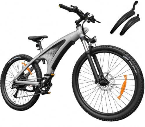 HX Q5 Shark Electric Mountain Bike Adult for Comuning City, 27.5'' Ebike, 85Nm 20Ah＆40-60km Range, Front adjust Suspension, Dual-disc Brakes E-bicycle for Cycing