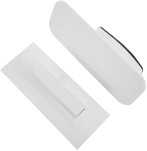 STOBAZA 2 Pièces Truelle à Lisser les Murs en Plastique Coin Arrondi et Angle Droit, Outil de Finition pour Enduit Mural, Efficacité Gain de Temps, Rénovation et DIY